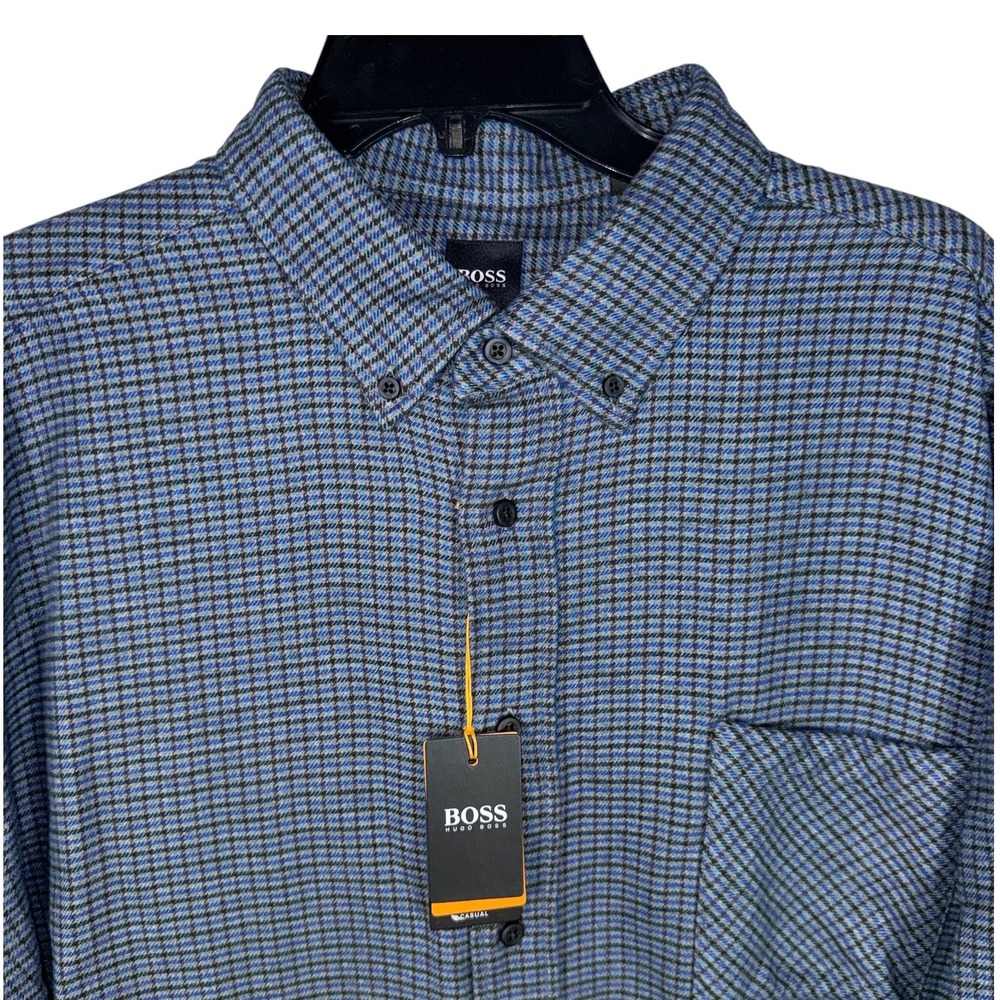 Hugo Boss Mens XXL Heavy Weight Flannel Plaid Shacket Shirt NWT